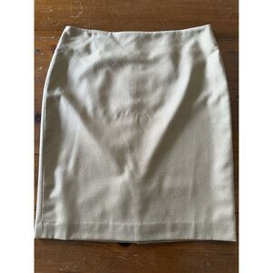 Talbots Camel Wool Pencil Skirt Size 8P: Zipper & Small Slit At Back